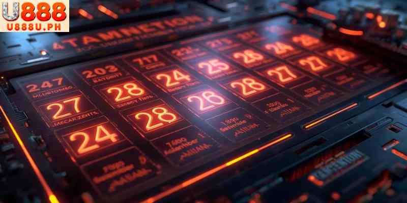 Online lotto ticket number selection interface