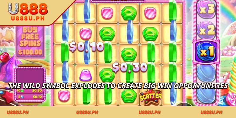 The wild symbol explodes to create big win opportunities